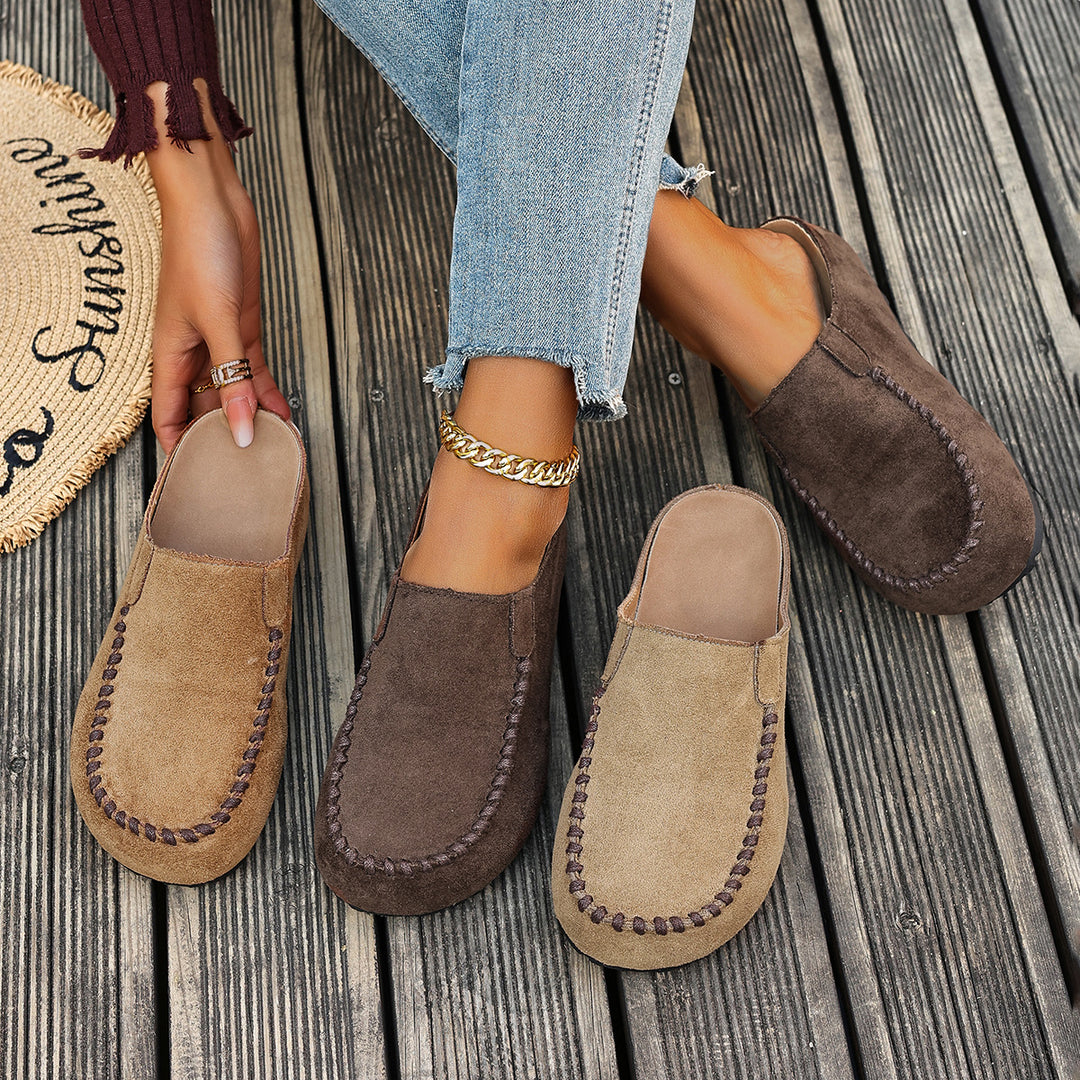 Catherine I Women's Vintage Style Orthopedic Leather Slippers