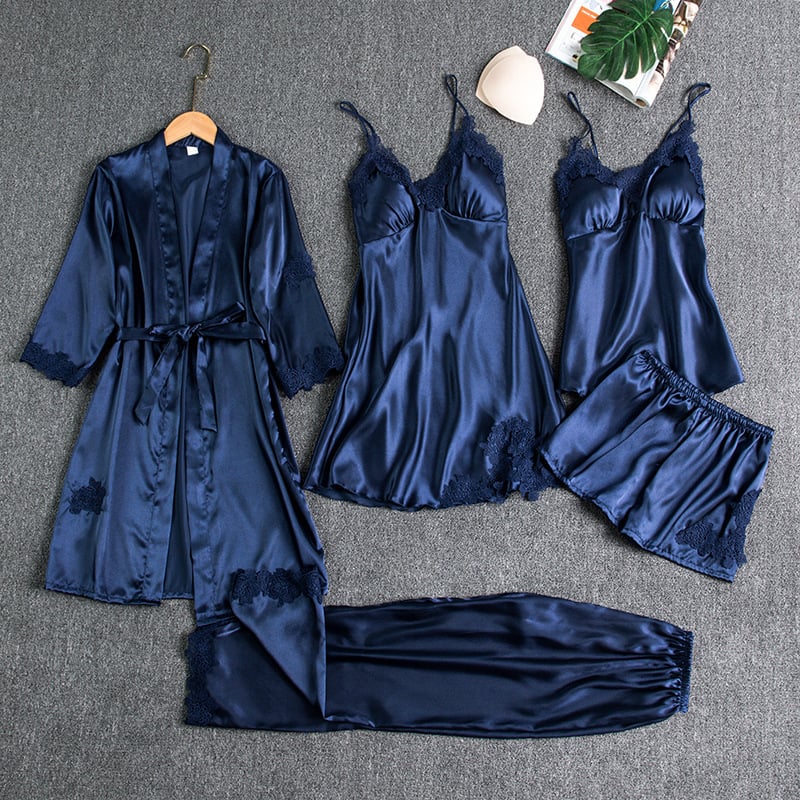 Sophie I Ice Silk Nightgown – 5-Piece Set