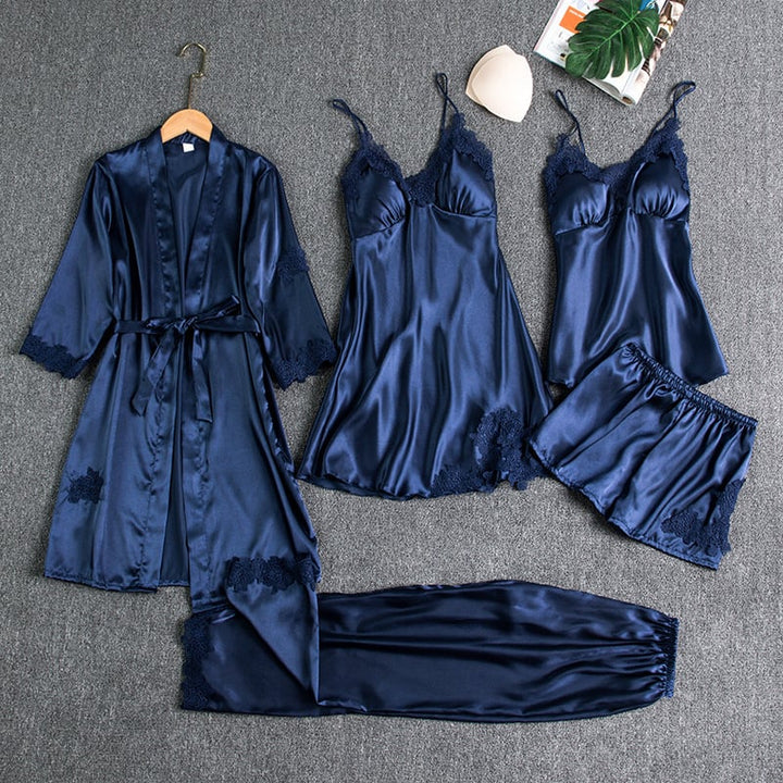 Sophie I Ice Silk Nightgown – 5-Piece Set