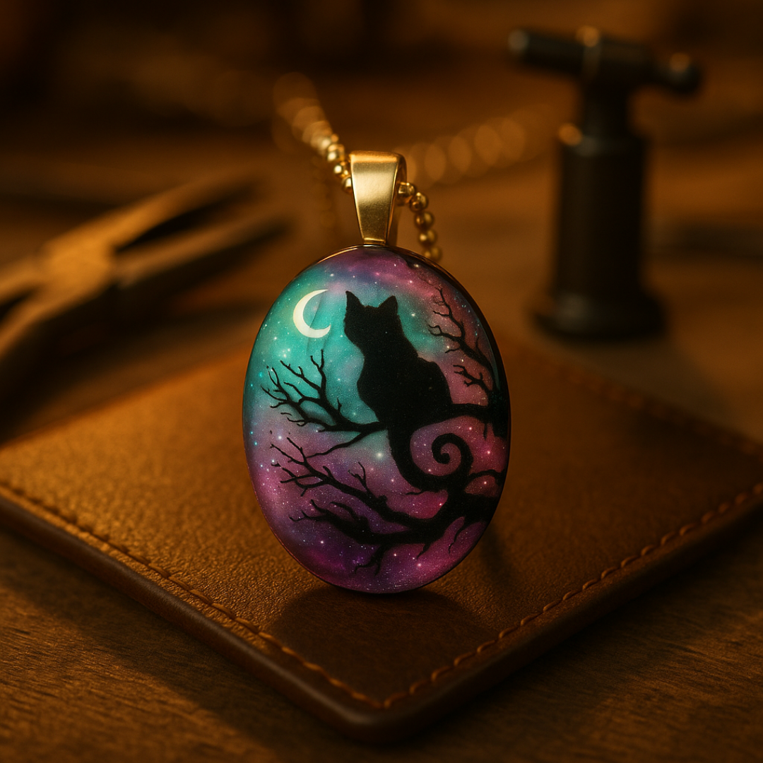 Cat Necklace "Starry Night"