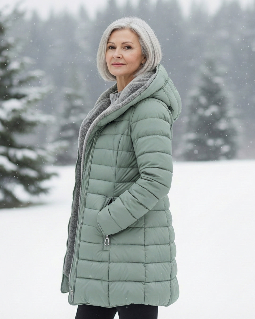 Claire | Puffer Coat Double-Layered in Fleece