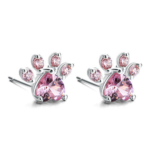 Rose gold jewelry set with paw motif
