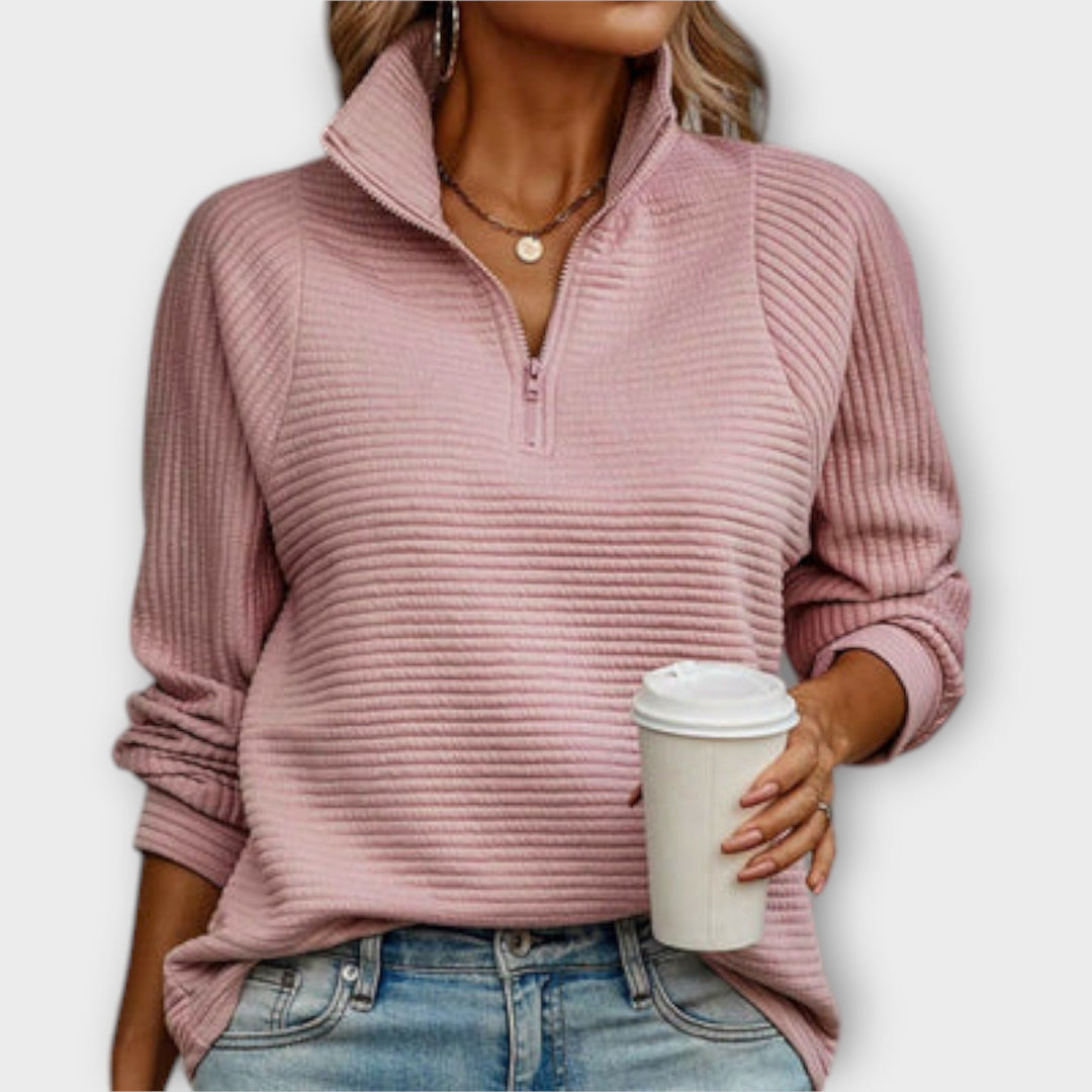 Vilja - Sweater with Polo Zip