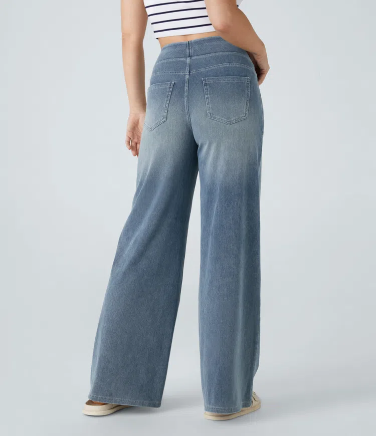 Linda I Very stretchy wide-leg jeans with a high waist