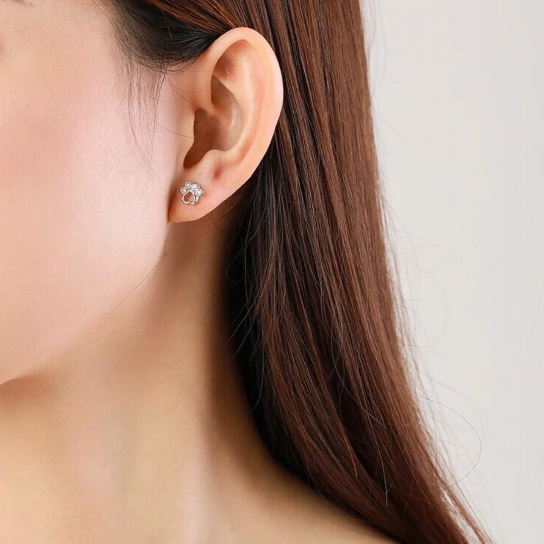 Sterling silver stud earrings with sparkling zirconia