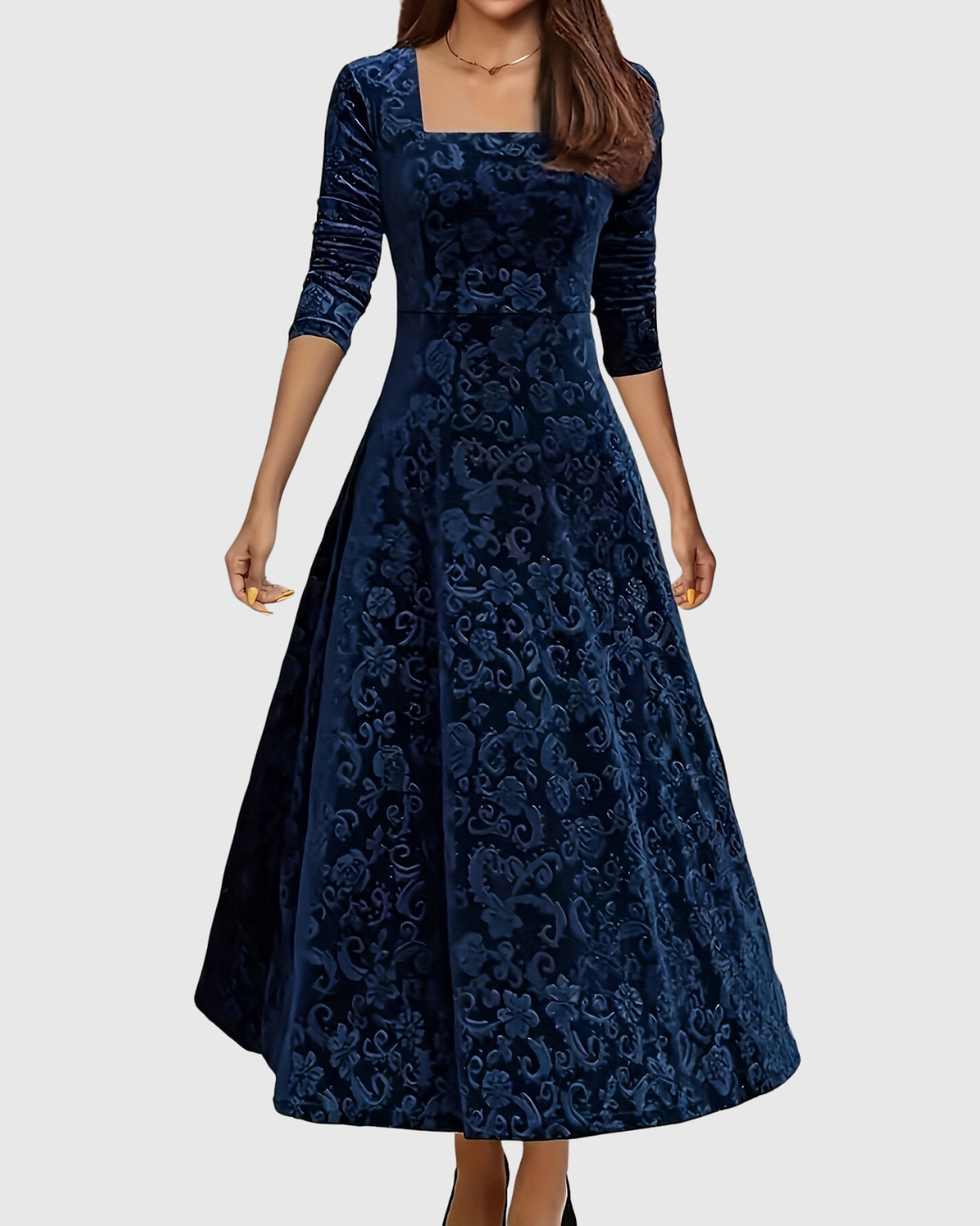 Vespera | Elegant Floral Midi Dress