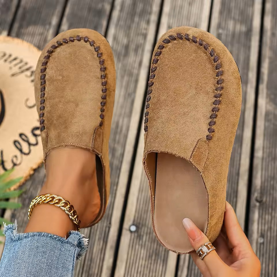 Catherine I Women's Vintage Style Orthopedic Leather Slippers