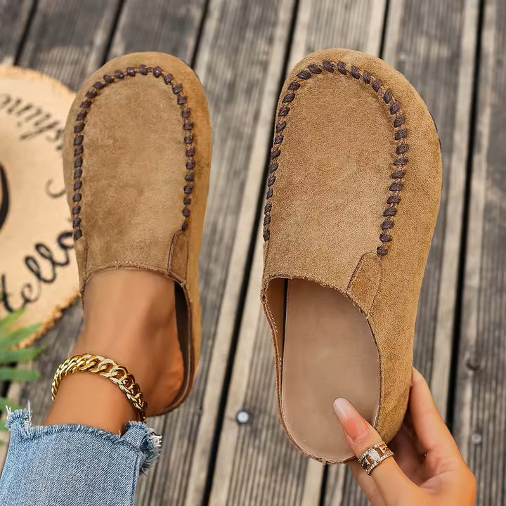 Catherine I Women's Vintage Style Orthopedic Leather Slippers