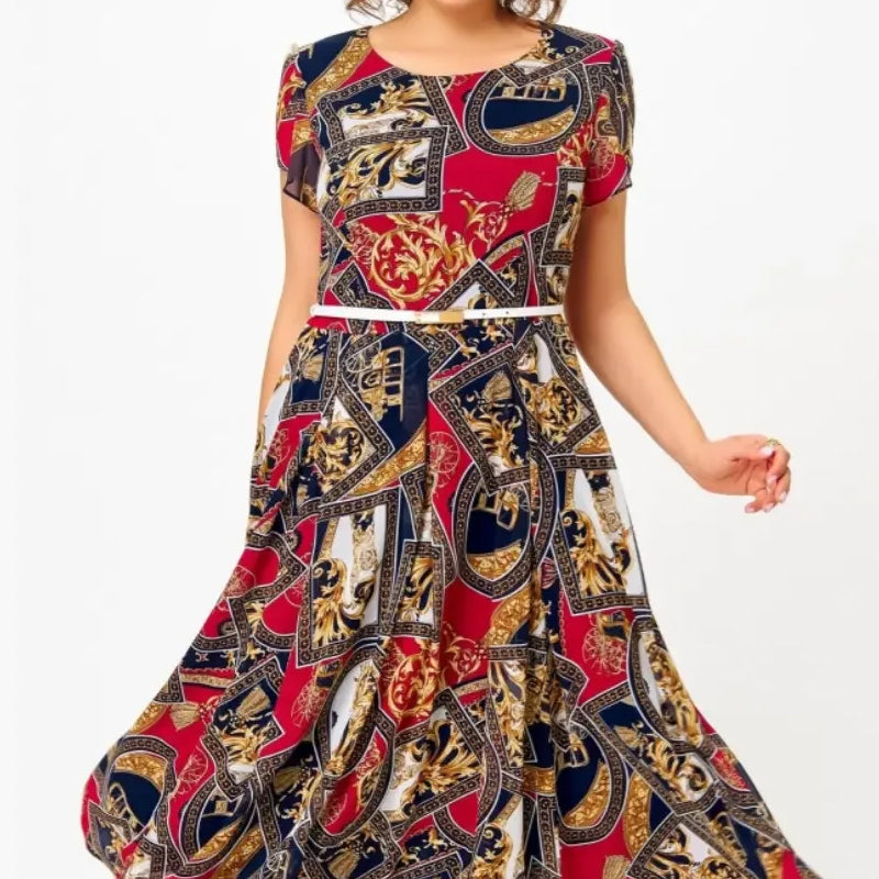 Nina I A-Line Chiffon Dress in Vintage Style