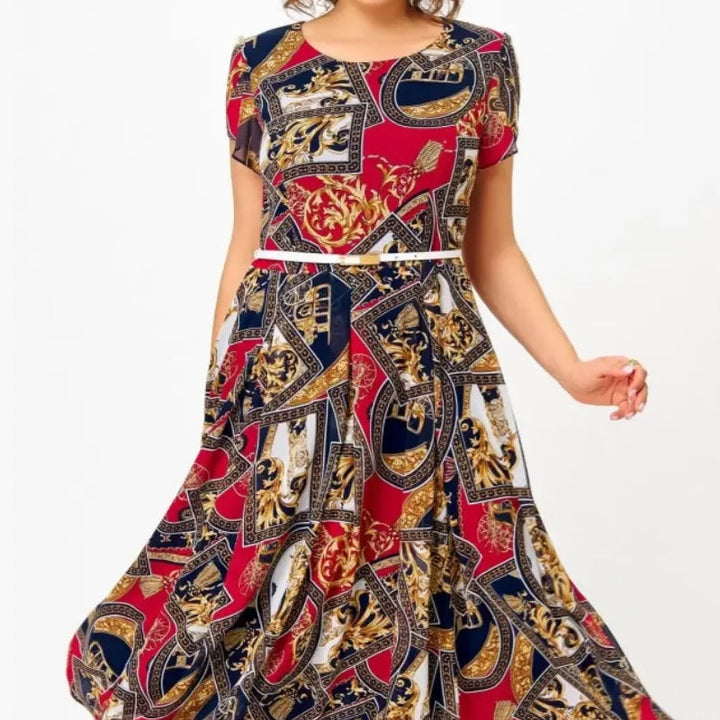 Nina I A-Line Chiffon Dress in Vintage Style