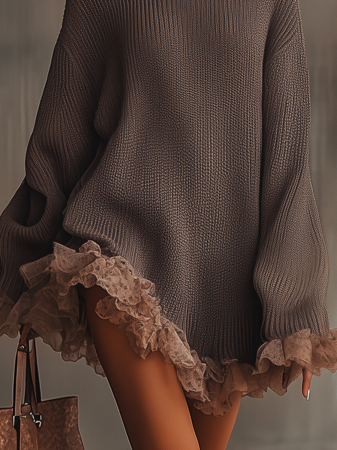 Ruffled Sweater Dress — Soft, Warm & Romantic