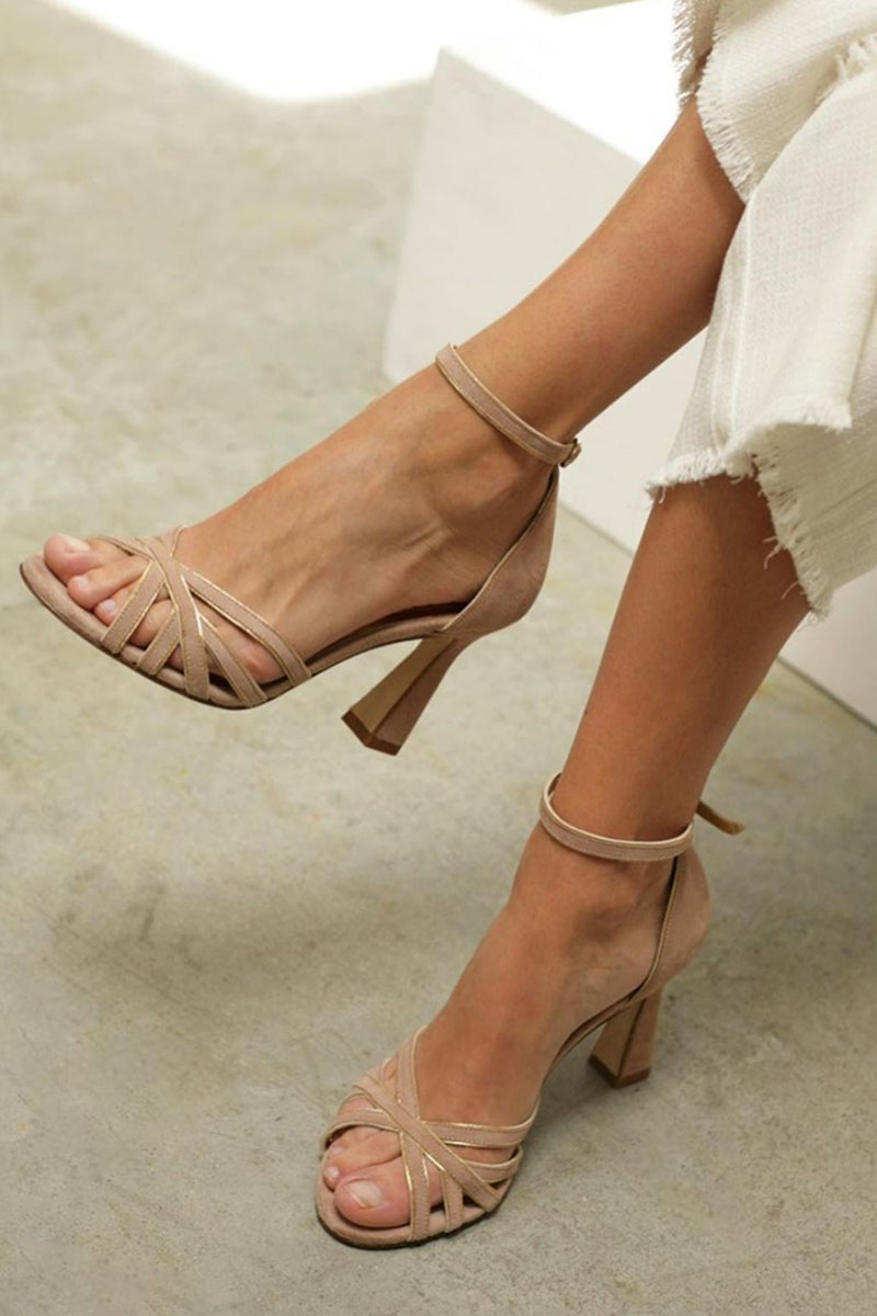 Elviera | Patchwork Sandals with Round Toe
