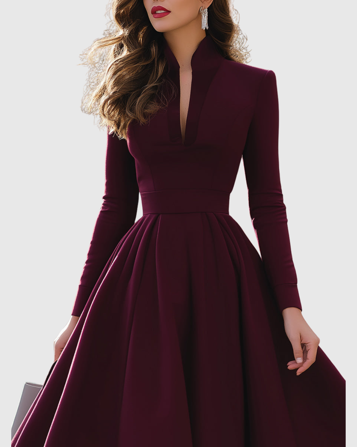 Avelina | Midi Dress with V-Neck