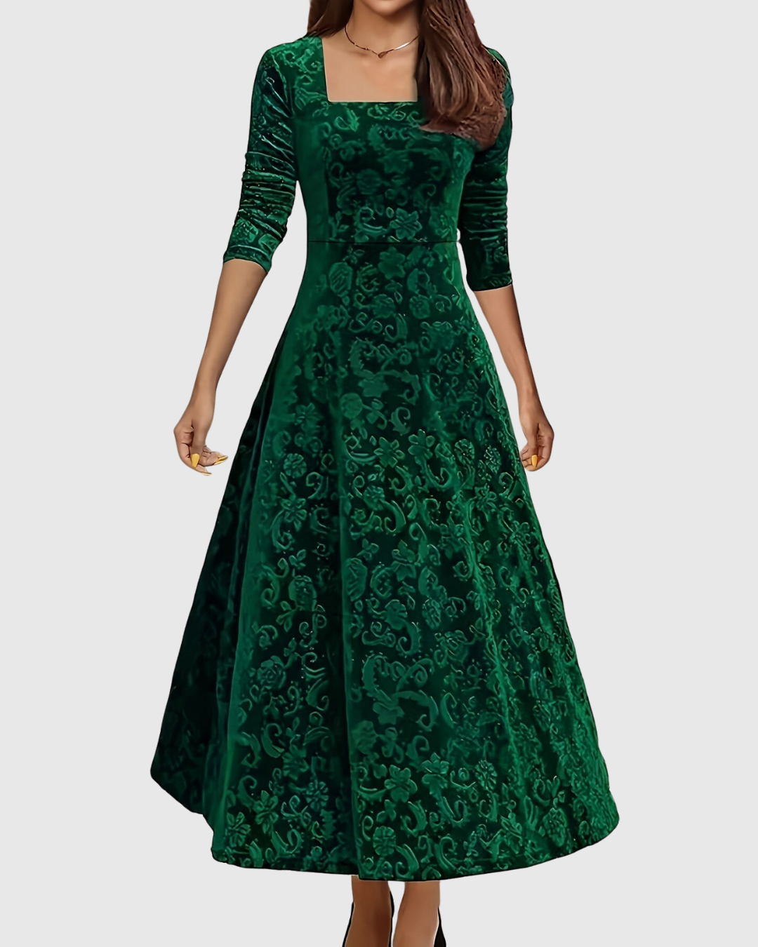 Vespera | Elegant Floral Midi Dress