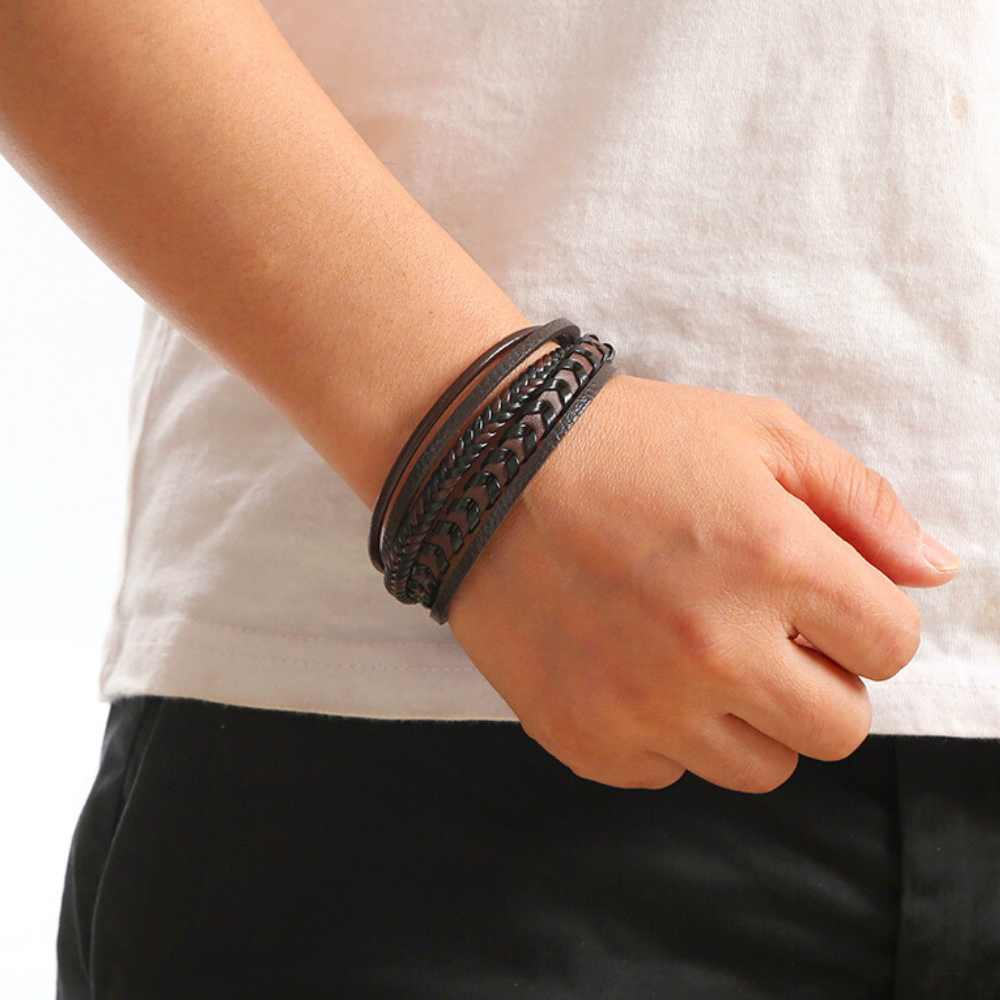 Ragnar Band I Leather Braided Viking Bracelet