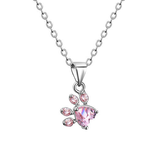 Rose gold jewelry set with paw motif