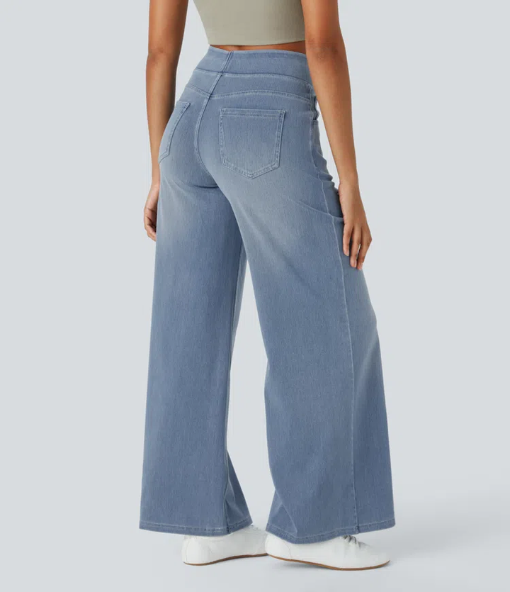 Linda I Very stretchy wide-leg jeans with a high waist