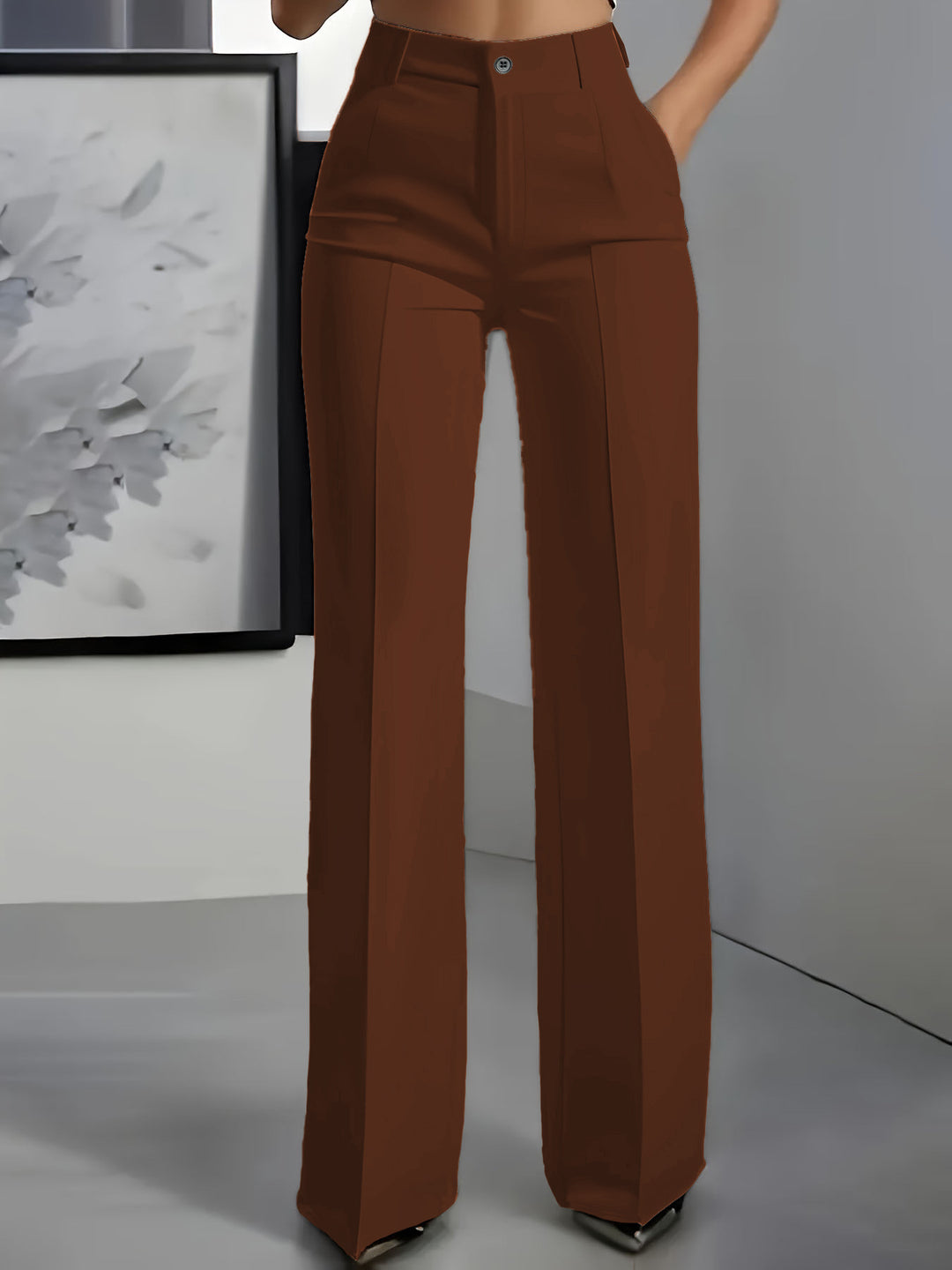 Carla I High-Waisted Pants with Elastic Waist