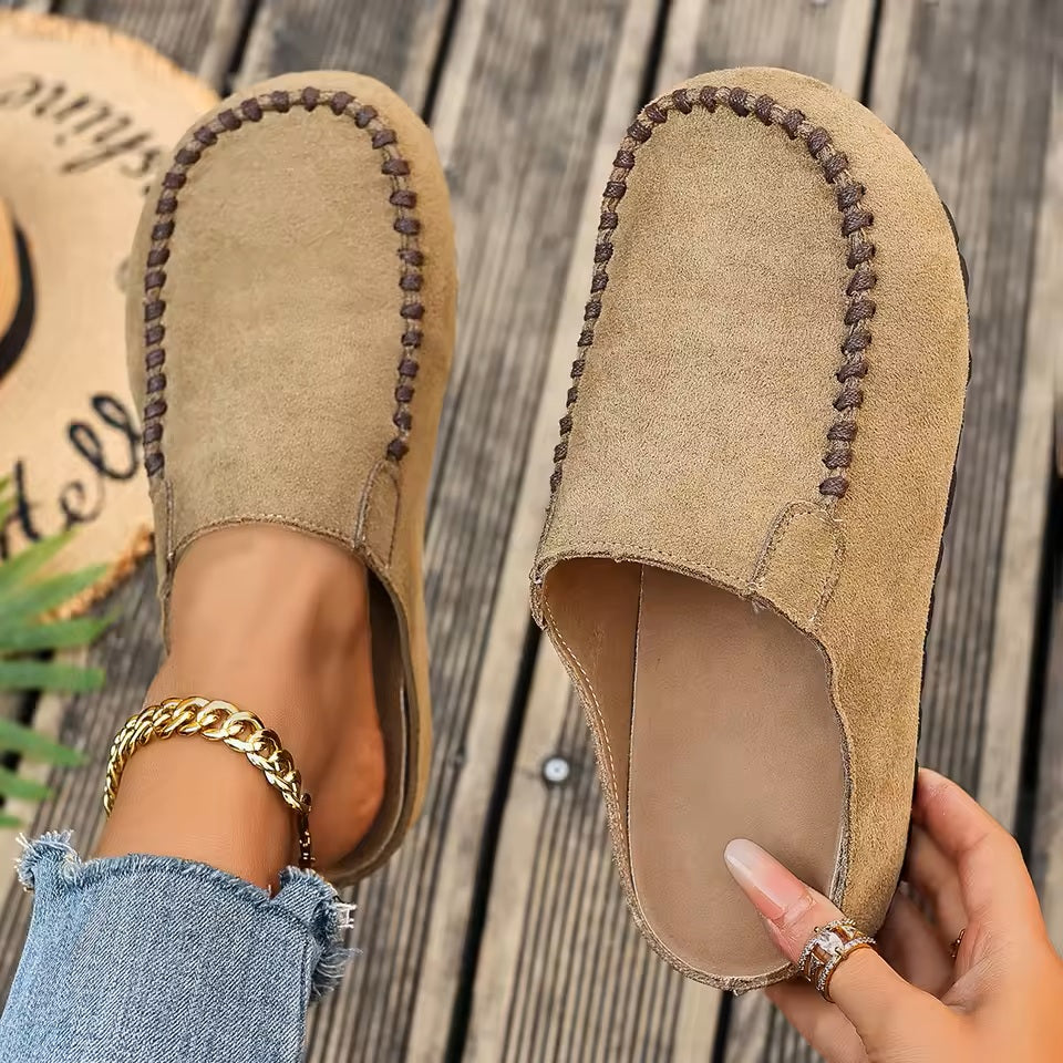 Catherine I Women's Vintage Style Orthopedic Leather Slippers