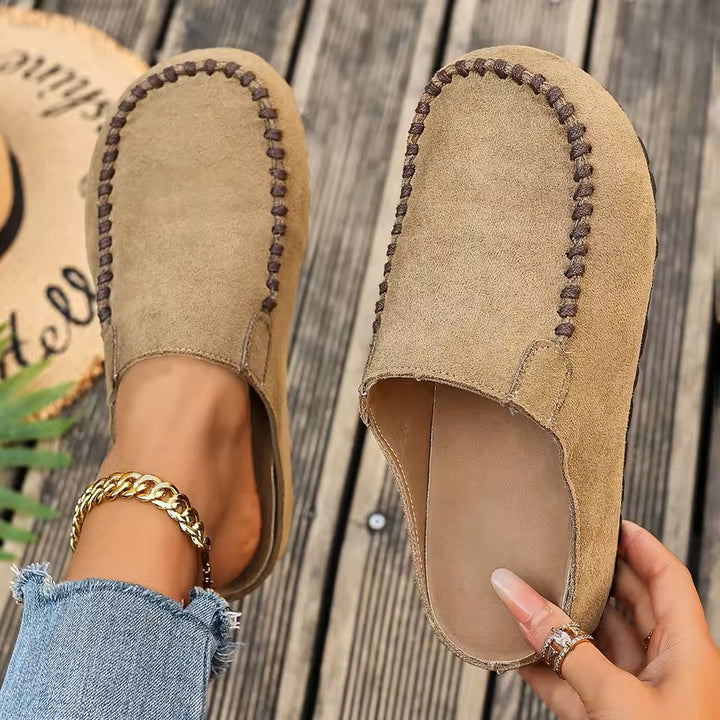 Catherine I Women's Vintage Style Orthopedic Leather Slippers
