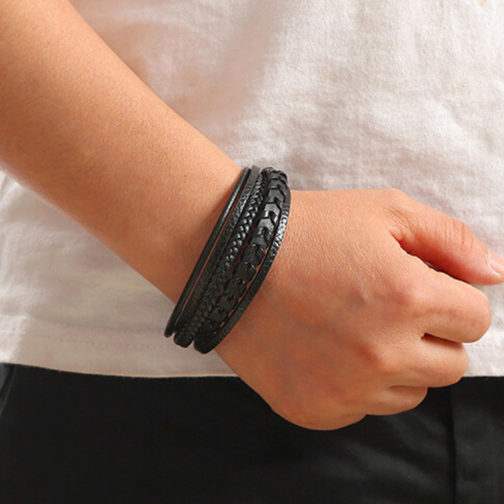 Ragnar Band I Leather Braided Viking Bracelet