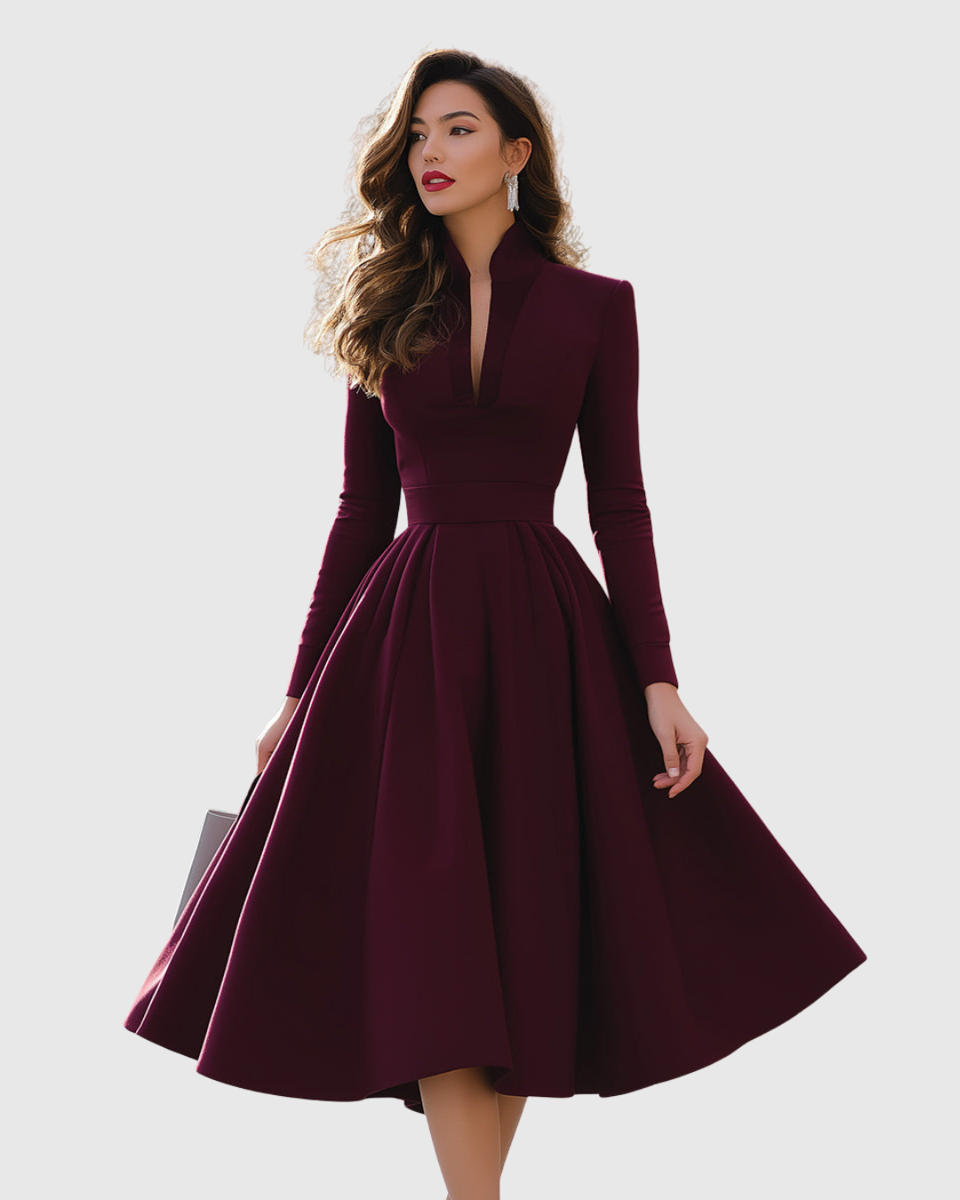 Avelina | Midi Dress with V-Neck