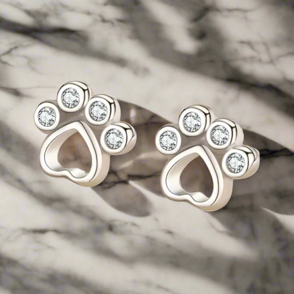 Sterling silver stud earrings with sparkling zirconia