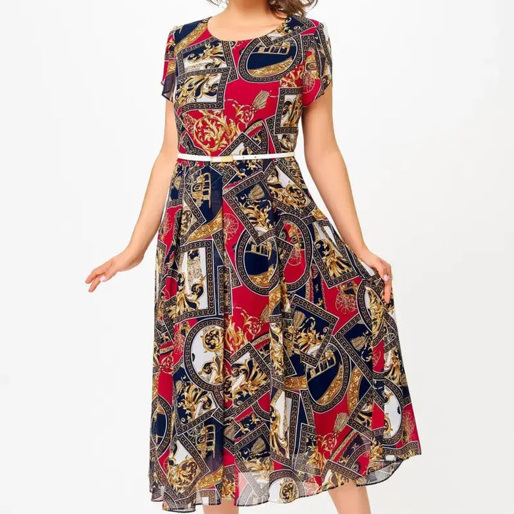 Nina I A-Line Chiffon Dress in Vintage Style