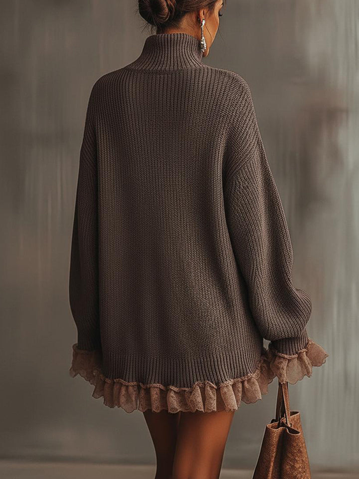 Ruffled Sweater Dress — Soft, Warm & Romantic