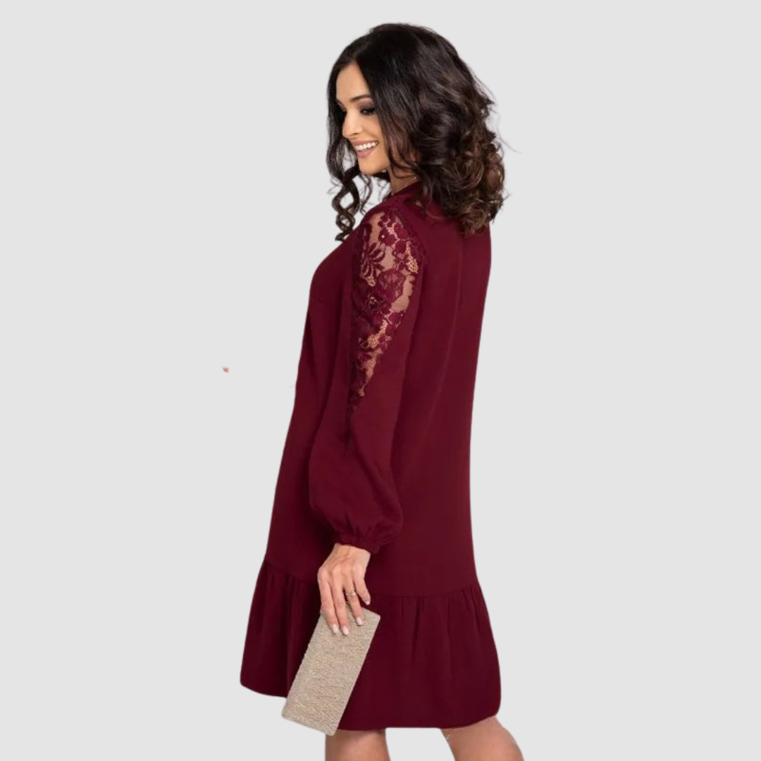Lowri Quinn | Midi Dress with Lace Sleeves