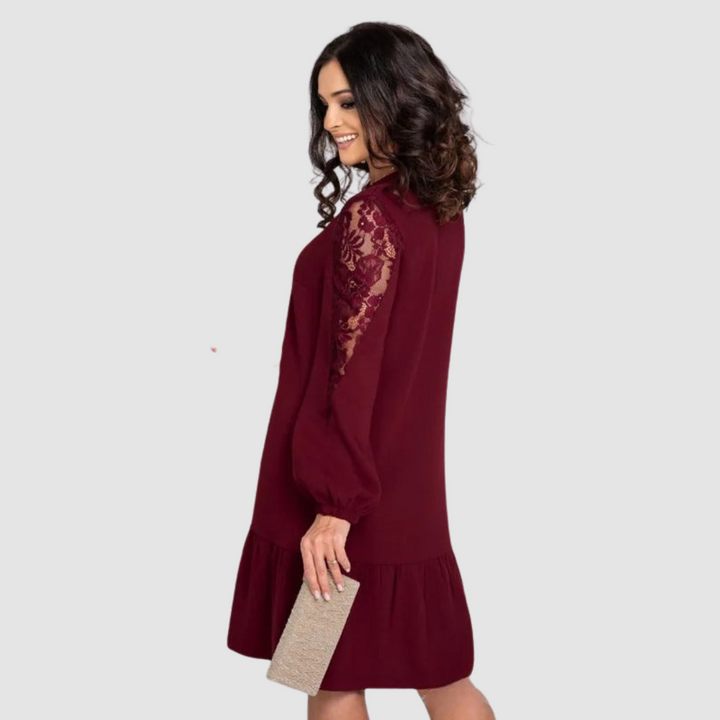 Lowri Quinn | Midi Dress with Lace Sleeves