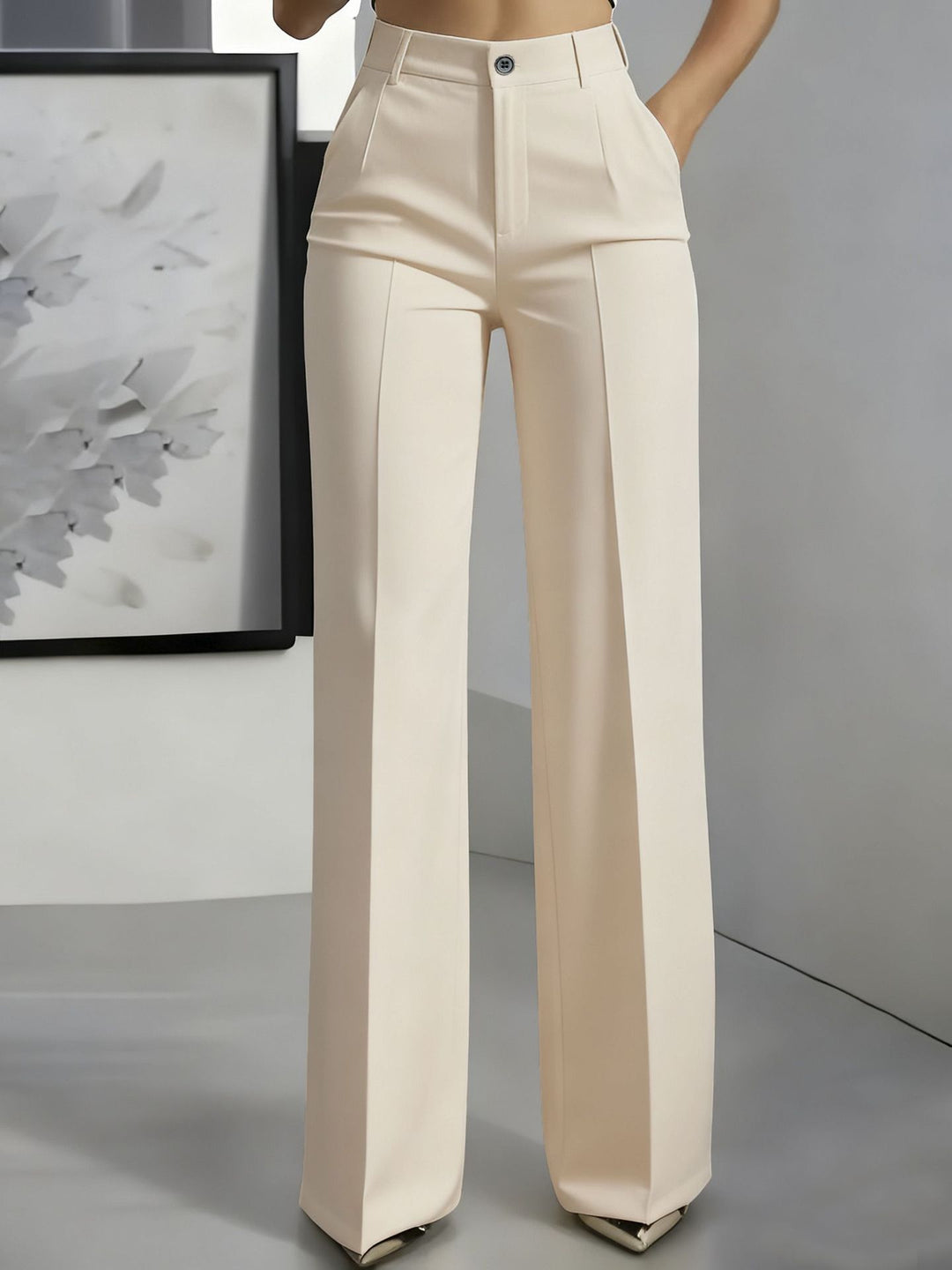 Carla I High-Waisted Pants with Elastic Waist