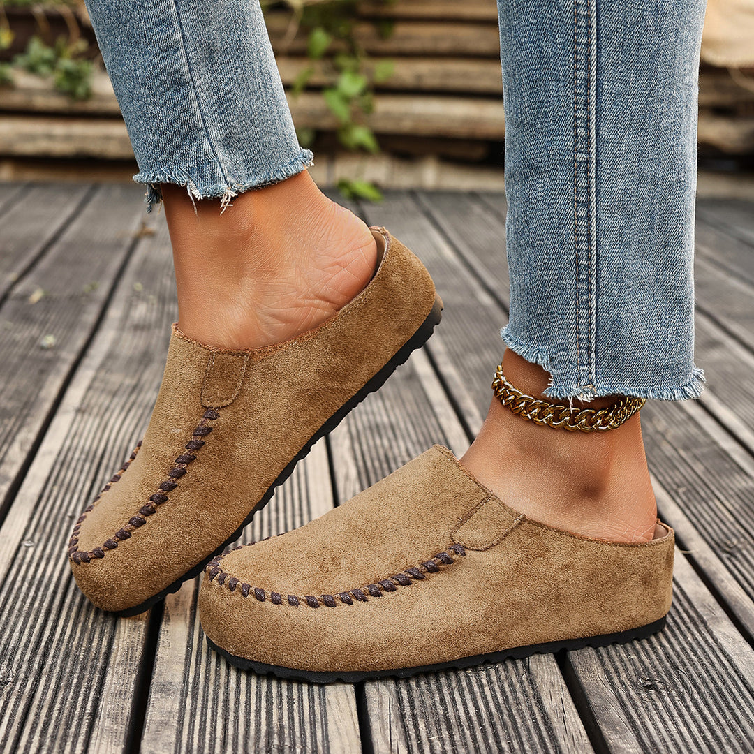 Catherine I Women's Vintage Style Orthopedic Leather Slippers