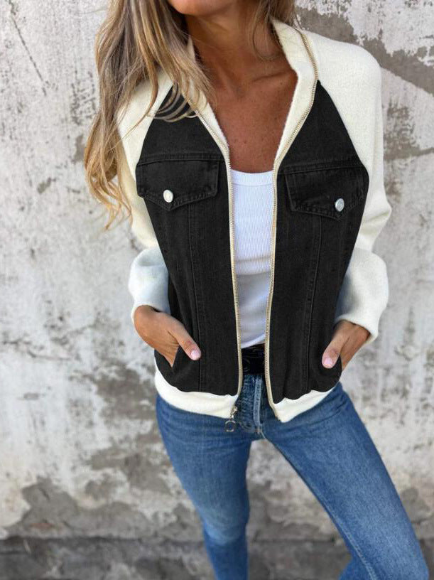 Casual zip-up jacket with a V-neck