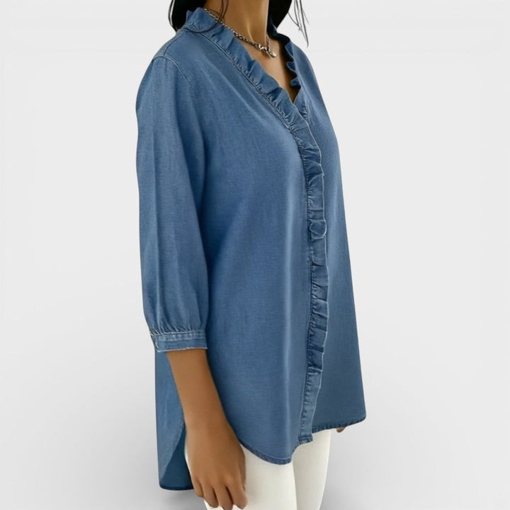Elena | Elegant Ruffled Blouse