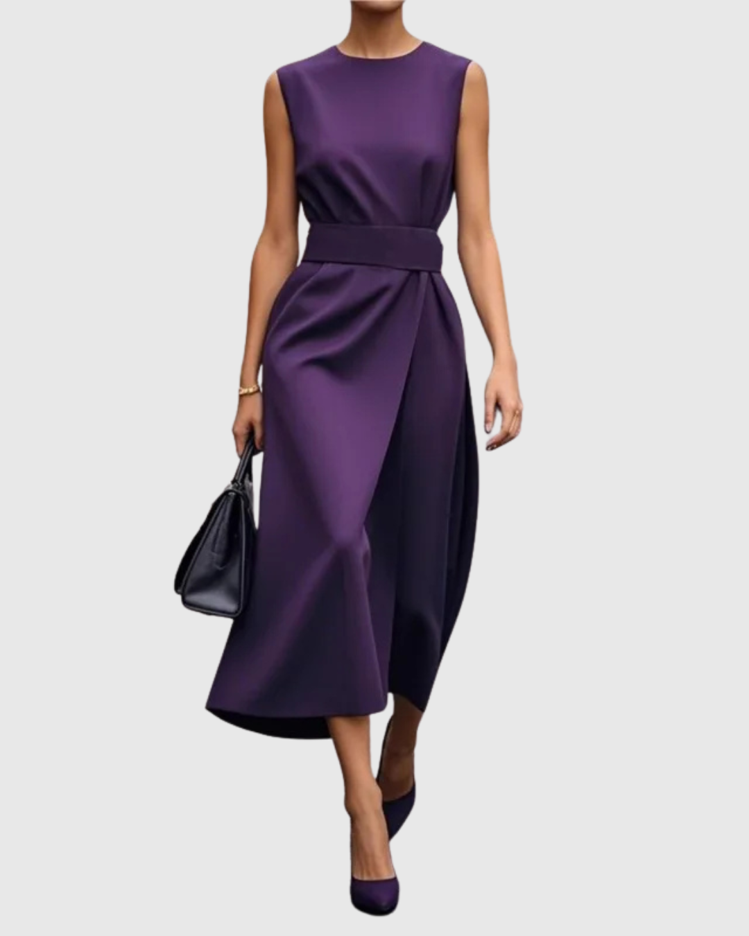 Clarimond | Elegancka Sukienka z Okrągłym Dekoltem