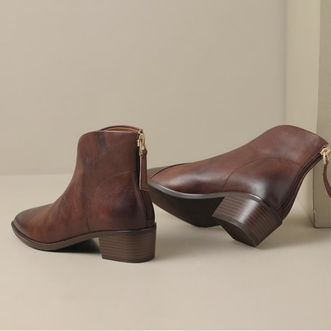 Jitka™ | Stylowe skórzane buty na niskim obcasie