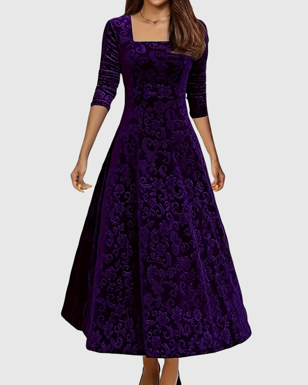 Vespera | Elegant Floral Midi Dress