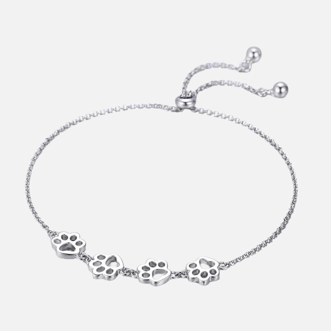 Bracelet with paw print in silver – Adjustable size