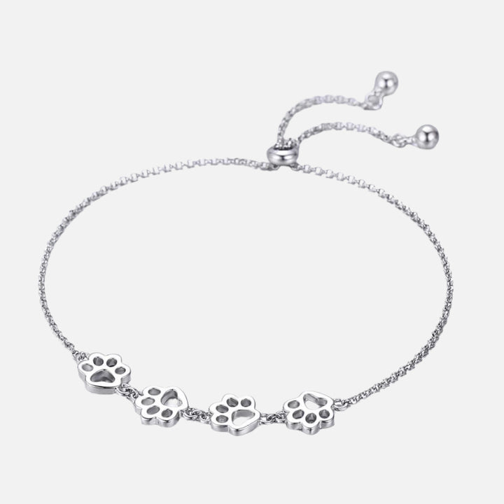 Bracelet with paw print in silver – Adjustable size