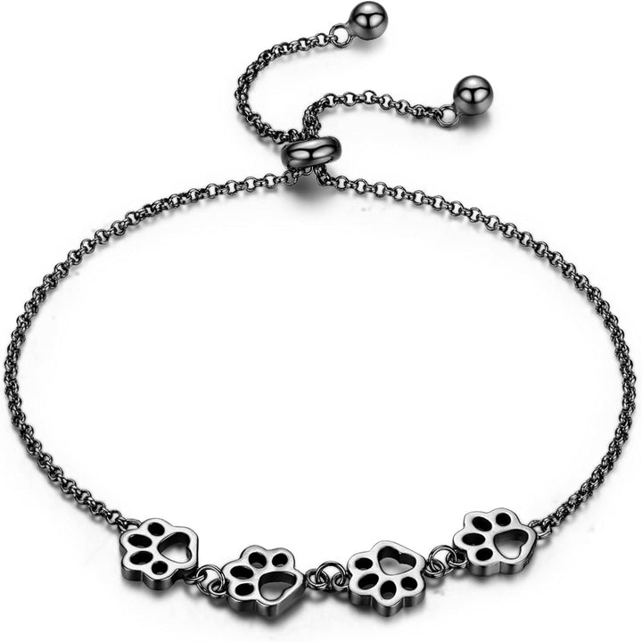 Bracelet with paw print in silver – Adjustable size