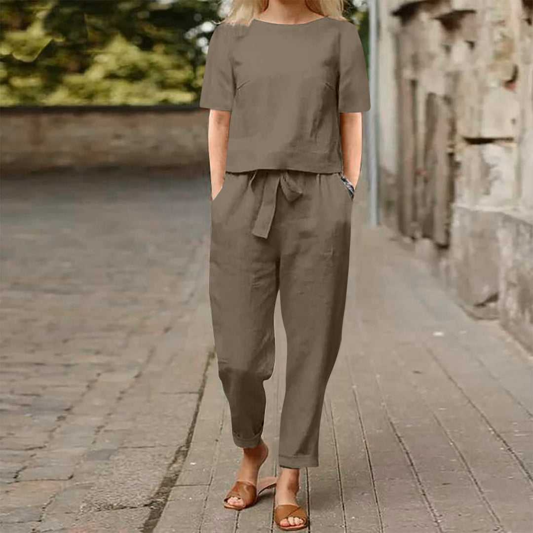 Set Siv | Pantaloni Monocromatici e Confortevoli + Top Coordinato