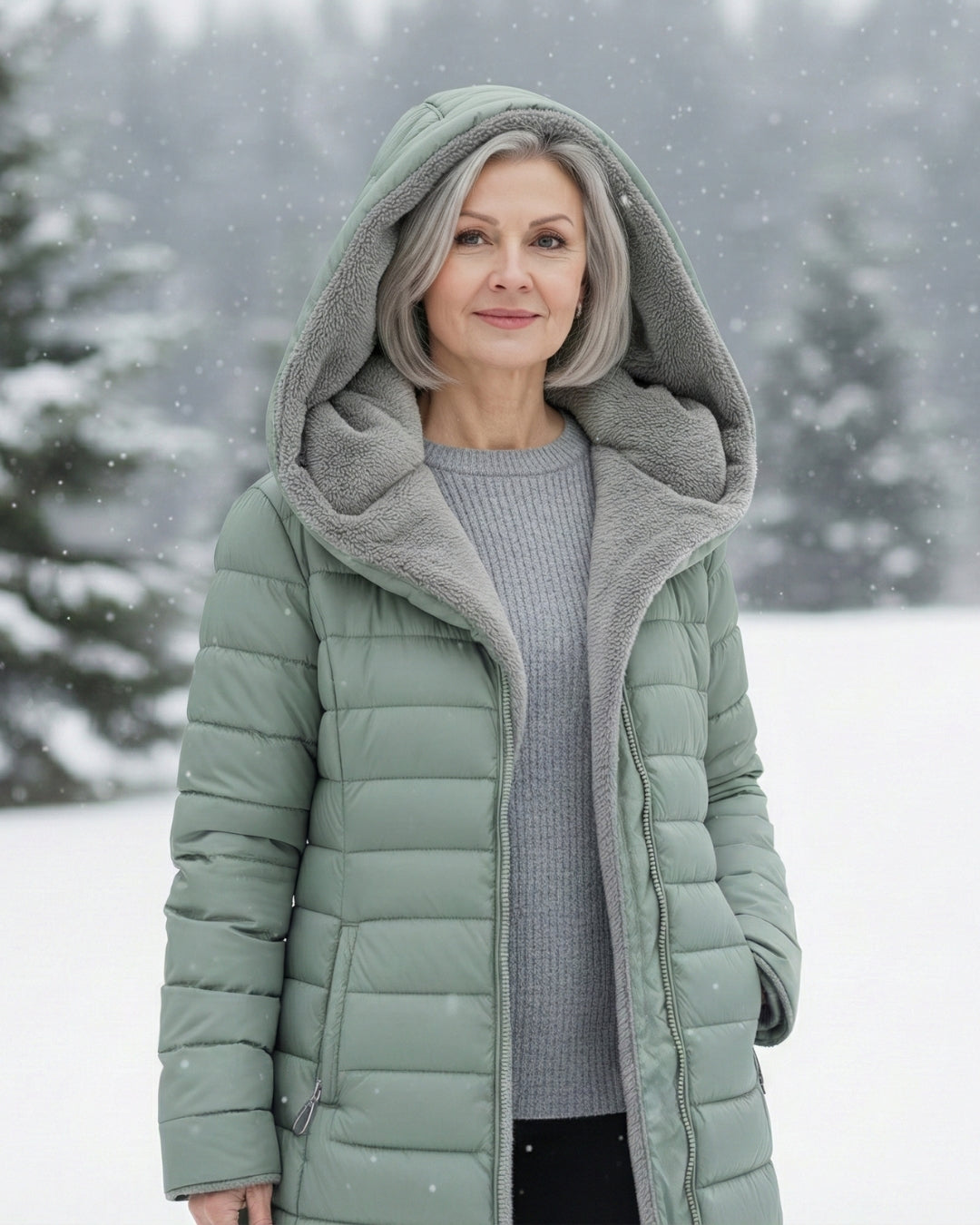 Claire | Puffer Coat Double-Layered in Fleece