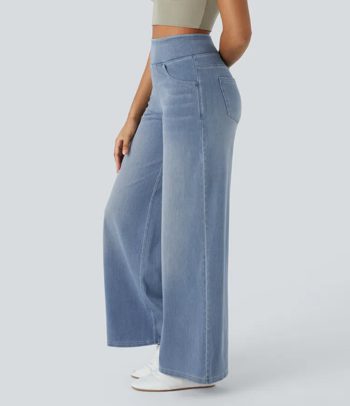 Linda I Very stretchy wide-leg jeans with a high waist