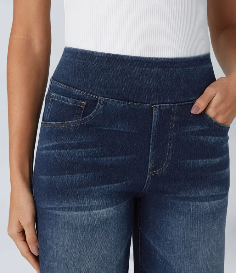 Linda I Very stretchy wide-leg jeans with a high waist