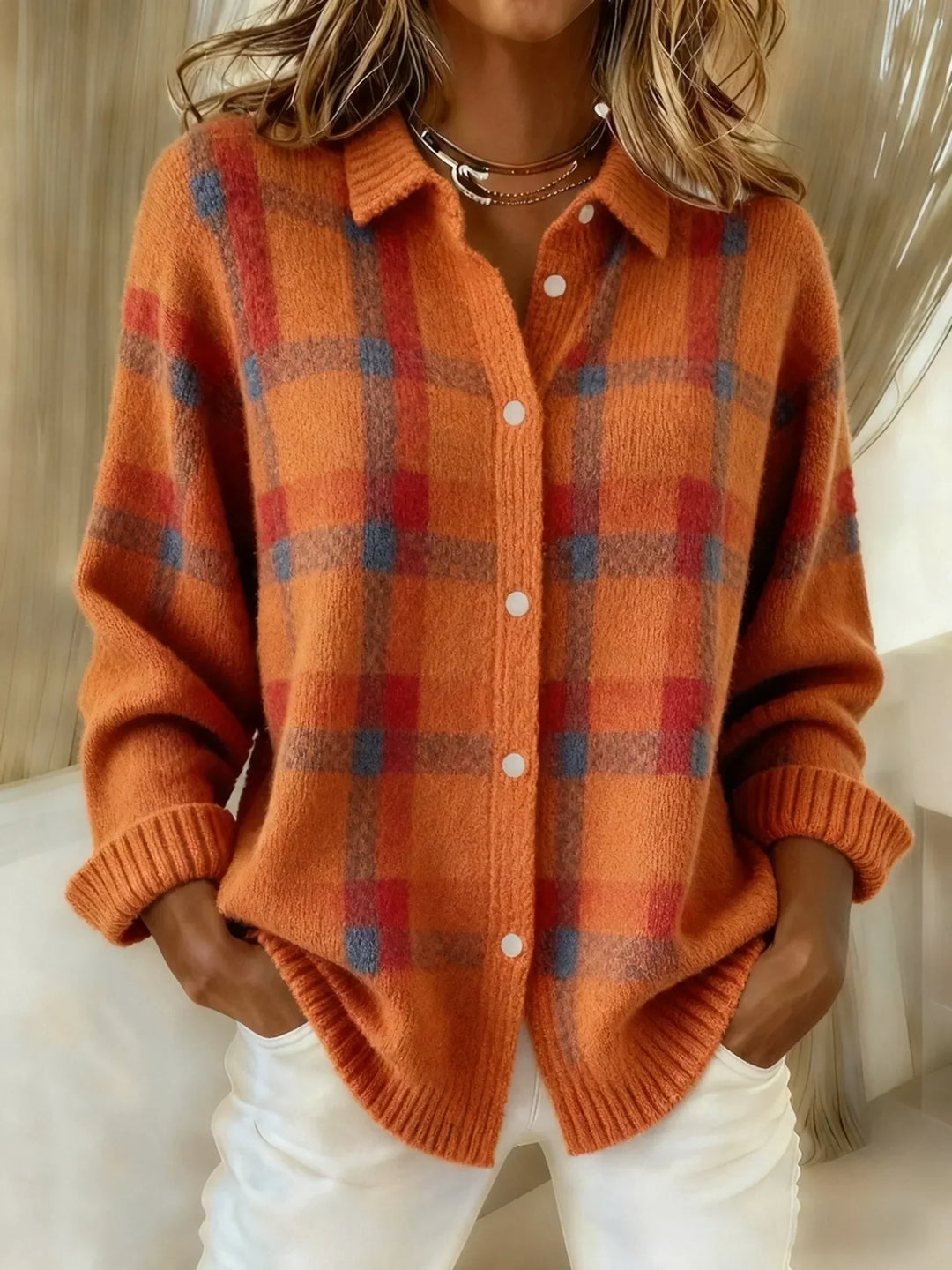Victoria | Retro Sweater Made of Handcrafted Wool with Contrast Casual