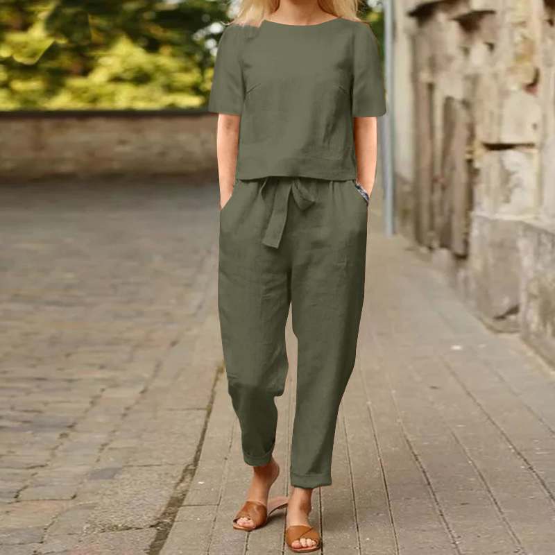Set Siv | Pantaloni Monocromatici e Confortevoli + Top Coordinato