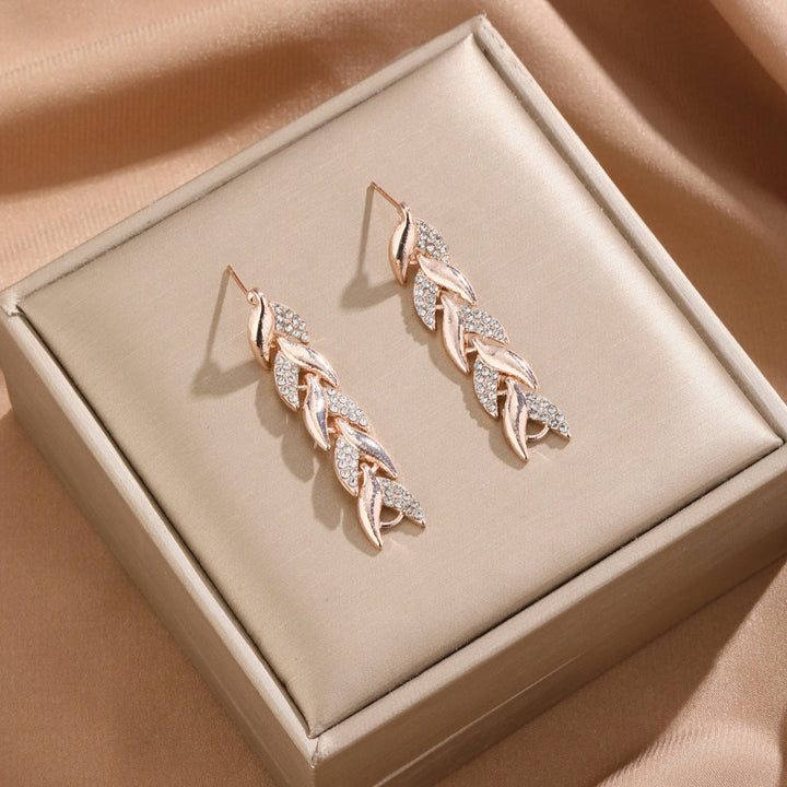 Elegancki zestaw z kryształkami Glass Rhinestone Fish Tail – naszyjnik z kolczykami