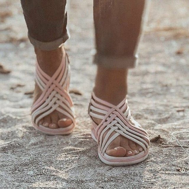 Lightweight, breathable orthopedic sandals with cushioning sole