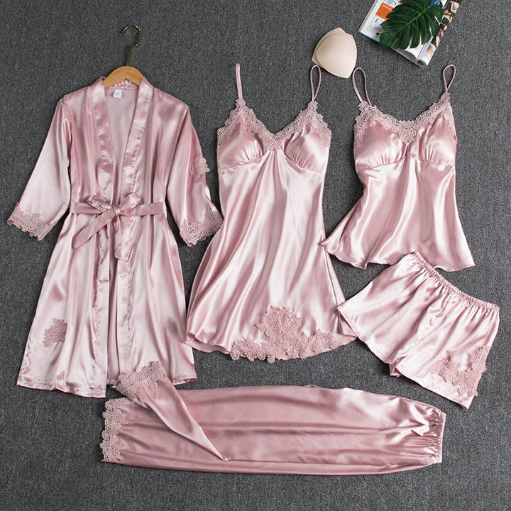 Sophie I Ice Silk Nightgown – 5-Piece Set